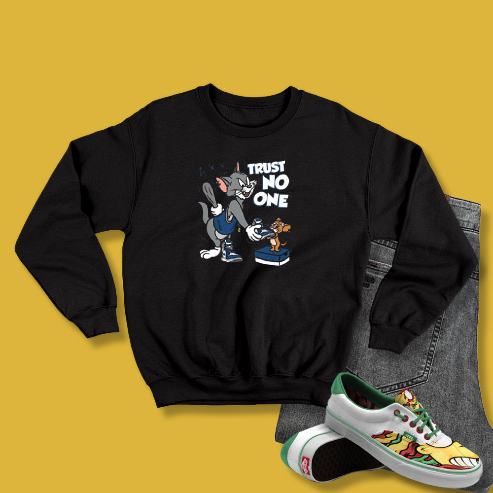 Trust No One Cat And Mouse Match Jordan 14 Laney Unisex Sweatshirt