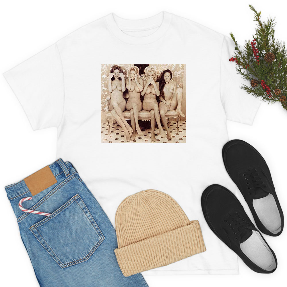 Three Monkeys 3 Naked Sexy Girls T Shirt