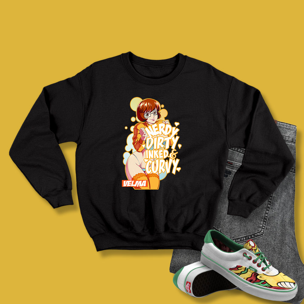 Velma Nerdy Dirty Inked And Curvy Scooby Doo Classic 90s Sweatshirt