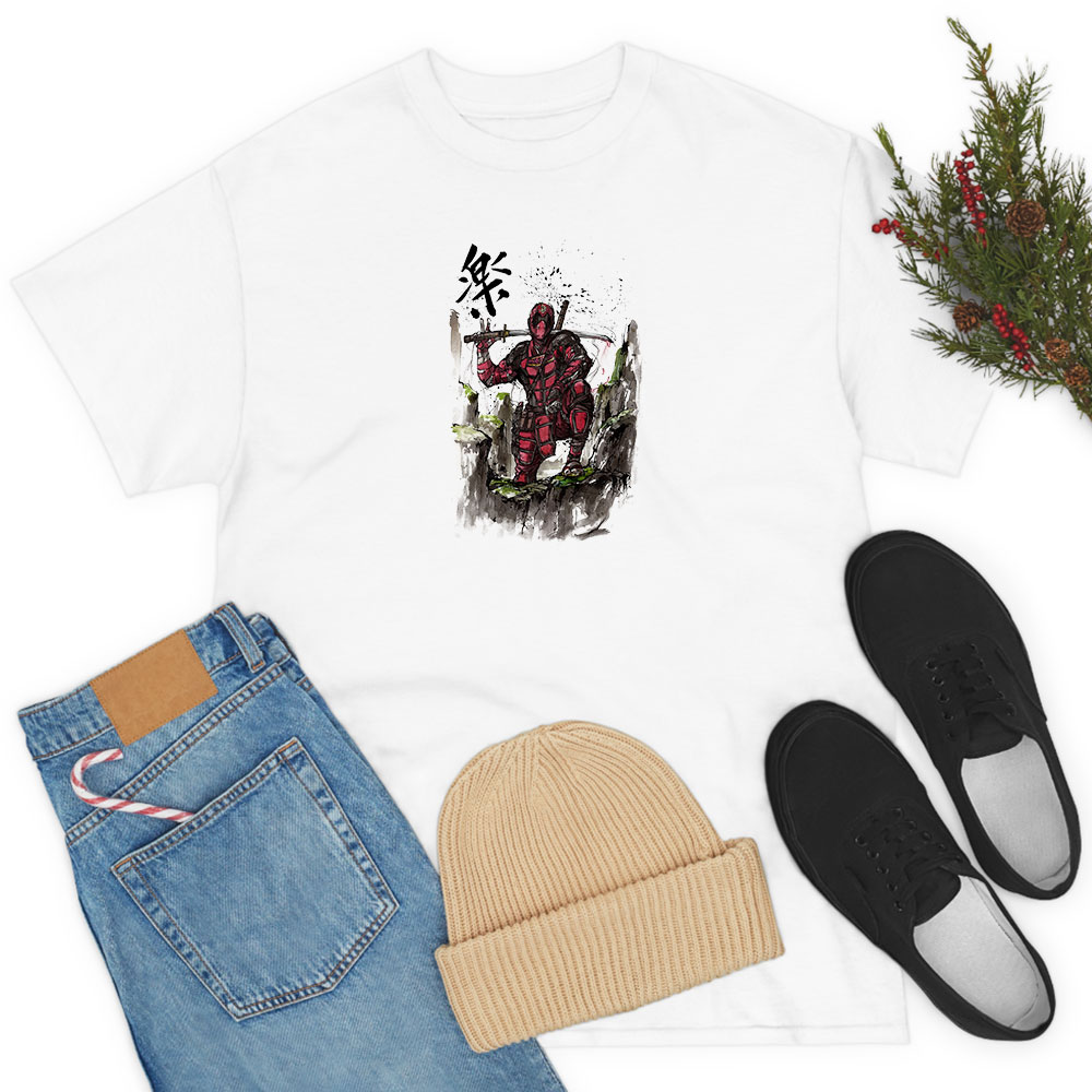 Deadpool with calligraphy T Shirt