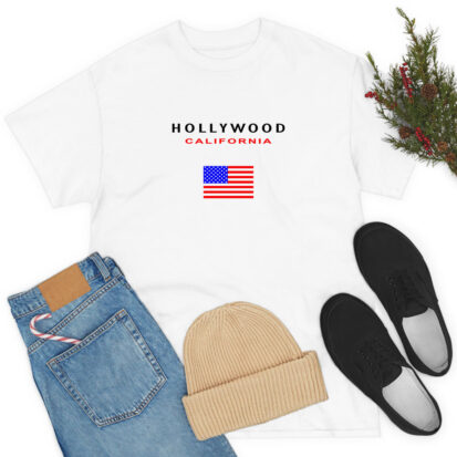 Hollywood California Flag T Shirt