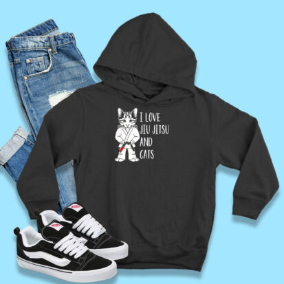 I Love Jiu Jitsu And Cats Hoodie
