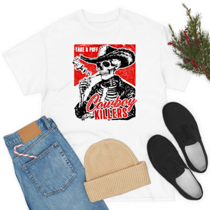 Smoking Skeleton Cowboy Killers T Shirt