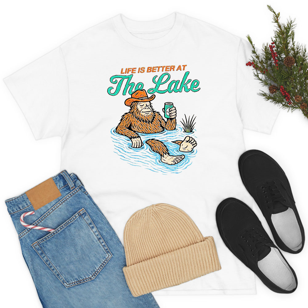 Vintage Bigfoot Life Is Better at The Lake Cryptidcore T Shirt